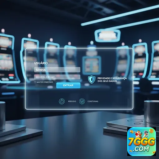 Tela de login da 7ggg com foco em segurança e acesso rápido.
