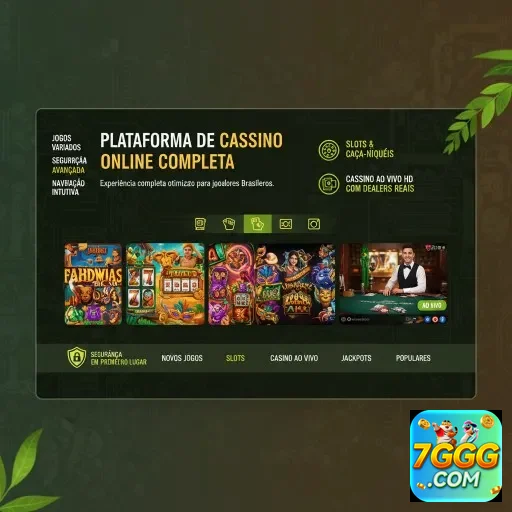 Interface do aplicativo 7ggg para cassino mobile com jogos.