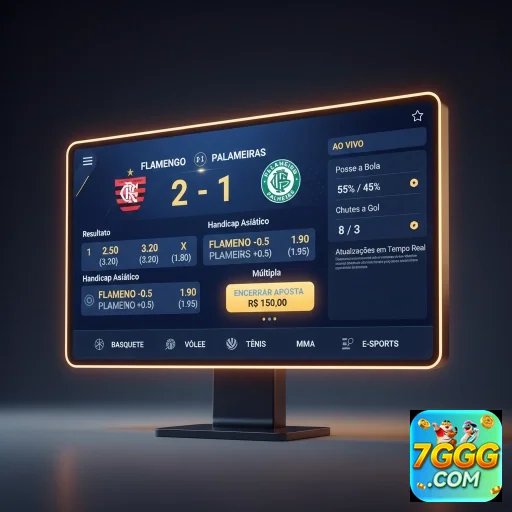 Tela do app 7ggg mostrando apostas e resultados ao vivo.