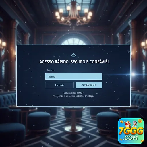 Tela de login do aplicativo 7ggg para acesso VIP.