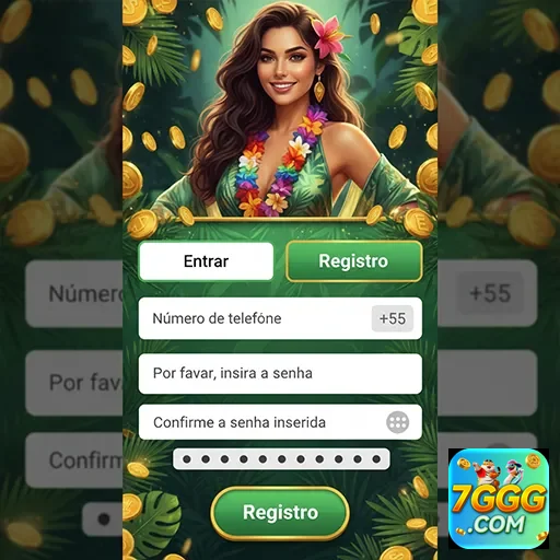 Tela de registro da plataforma 7ggg com segurança.
