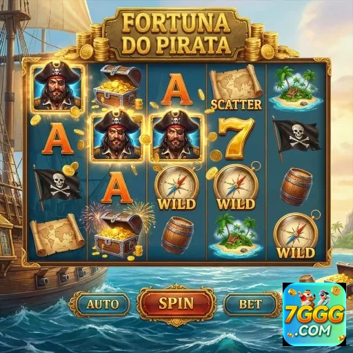 Tela do jogo 'Fortuna do Pirata' no site 7ggg.