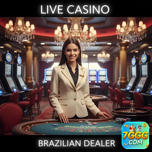 Dealer brasileiro em cassino ao vivo no 7ggg.