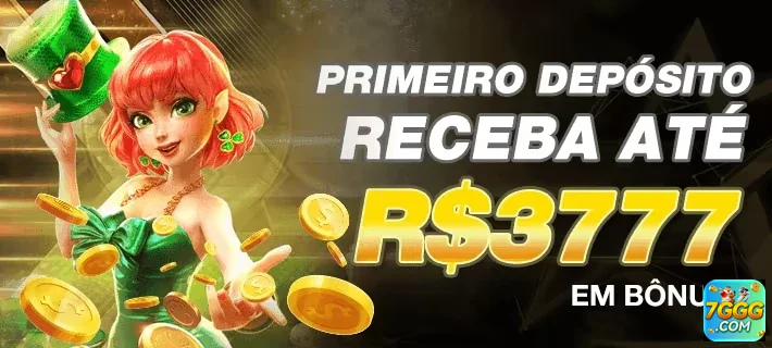 Interface do 7ggg destacando bônus de primeiro depósito.