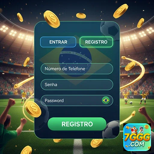 Tela de registro do 7ggg com foco em benefícios VIP.