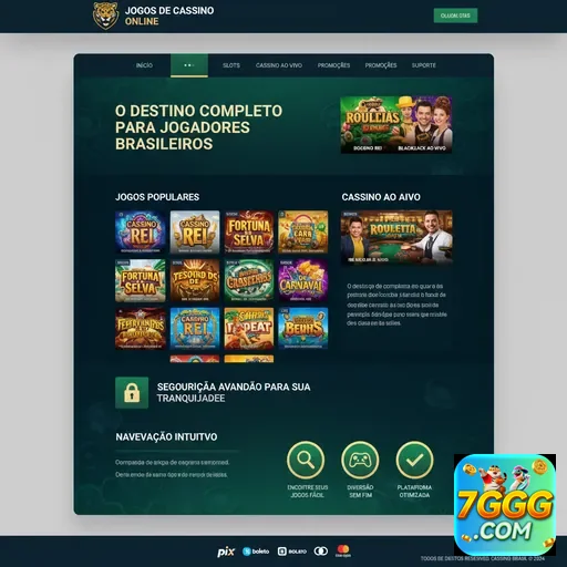Interface da 7ggg com destaque para eventos VIP exclusivos.