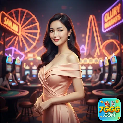 Jogadora destacada na 7ggg em ambiente de cassino.