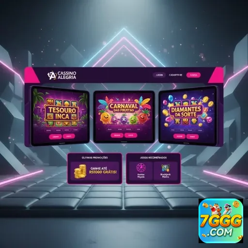 Interface do cassino 7ggg com jogos e promoções VIP.