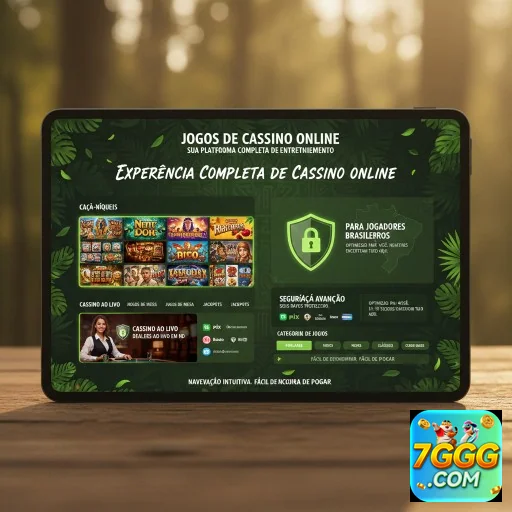 Tela do site 7ggg com opções de jogos de cassino online.