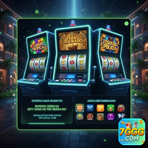 Máquinas de jogos no 7ggg com opções de Cassino Tropical e Faraó Dourado.