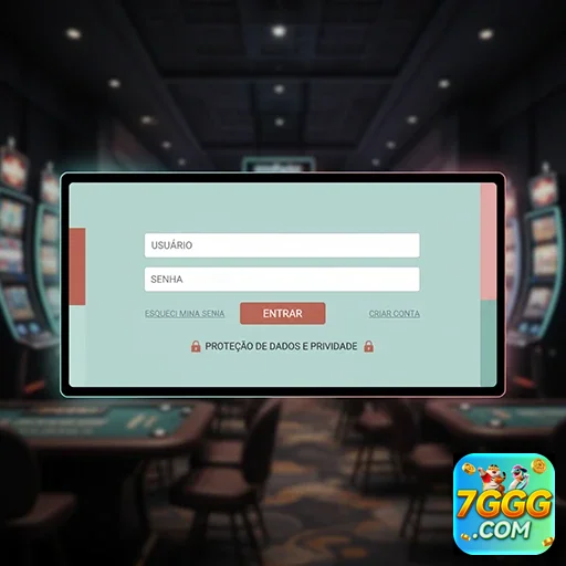 Tela de login da 7ggg com campos para usuário e senha.